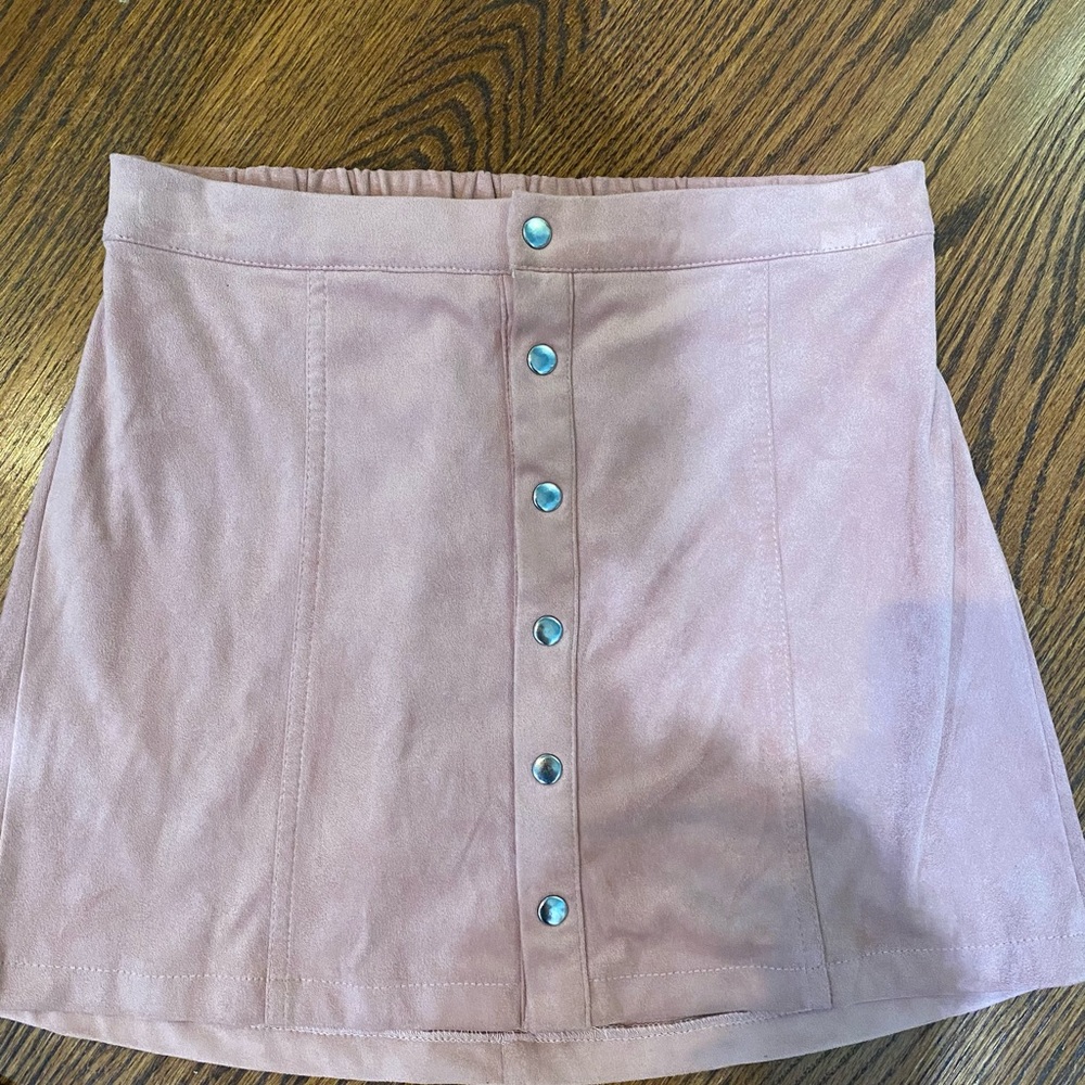 Pink velvet skirt